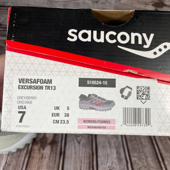 SAUCONY Versafoam Excursion TR13 Womens 7 Gray Berry Trail Running Shoes NIB NEW - Picture 9 of 9